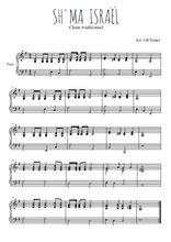 Téléchargez l'arrangement pour piano de la partition de Sh'ma Israël en PDF